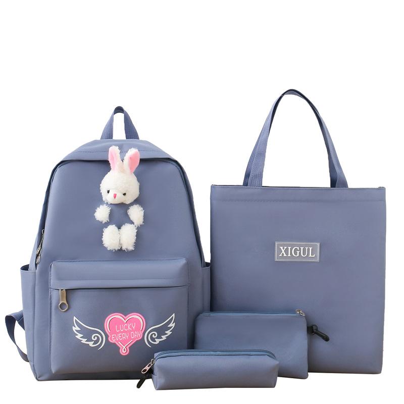 Schoolbag new student backpack Korean version cute little rabbit Japanese campus schoolbag large-capacity set backpack wholesale