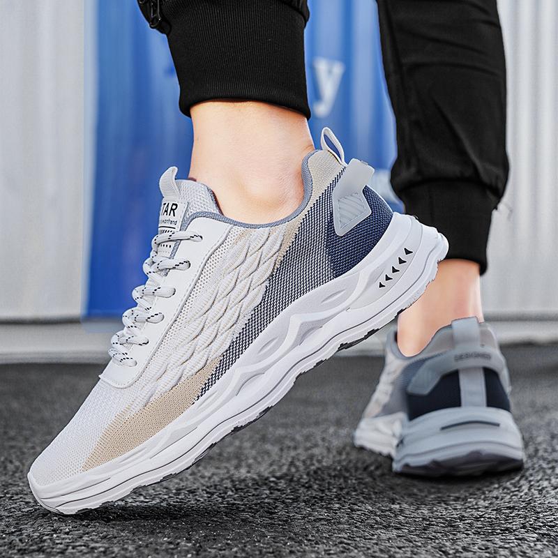 Ultra-light Color Matching Lace-up with Elastic Shock Absorption Cushioning Outdoor Sports Sports Competitive Running Shoes