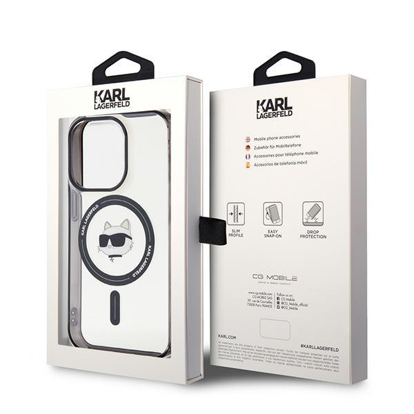 Etui Do iPhone 15 Pro Max Karl Lagerfeld MagSafe Choupette's Head Przezroczyste
