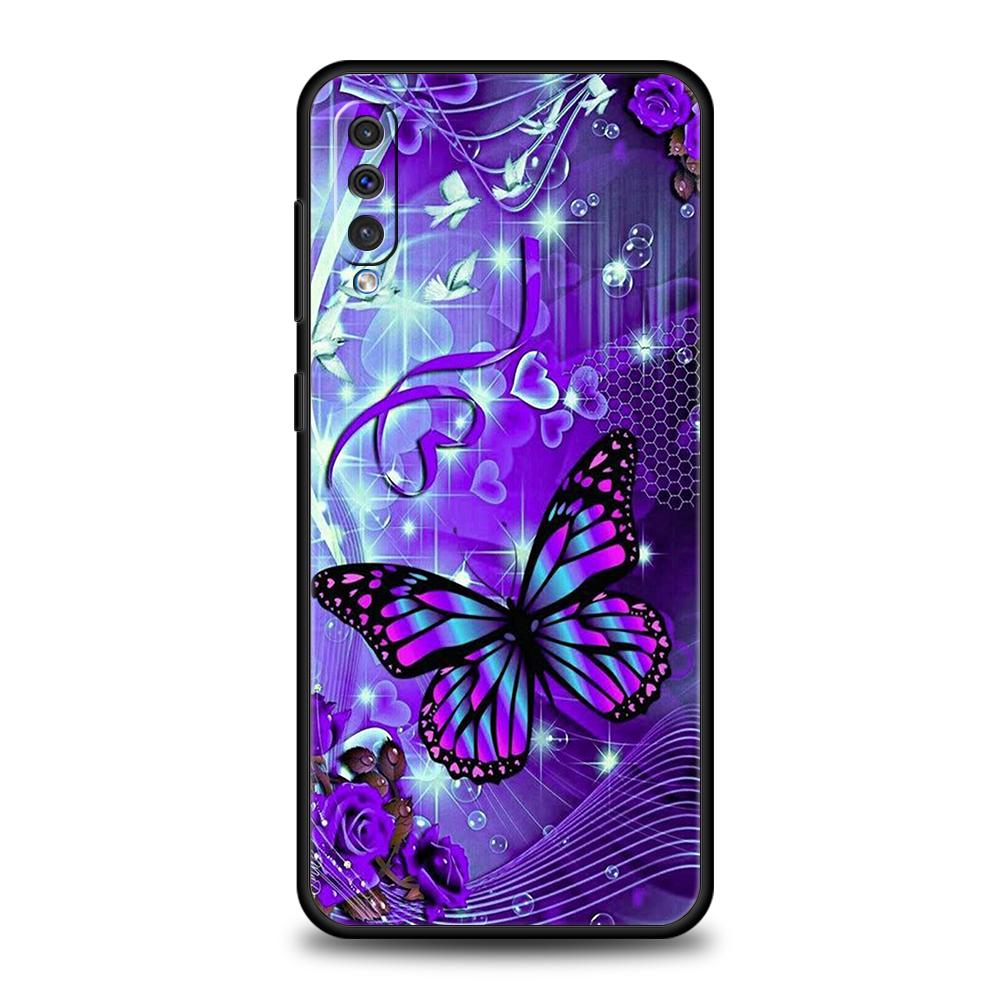 

Butterfly Lavender Higan Flower Phone Case For Samsung Galaxy A53 A73 A33 A23 A13 A12 A22 A02 A50 A70 A20 A10 A20S 5G Back Cover Samsung A53 5G