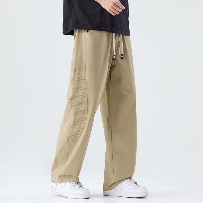 Men's Summer Ice Silk Breathable Mesh Pants: Loose, Casual, Comfortable, Versatile, Tall Slimming, Trendy