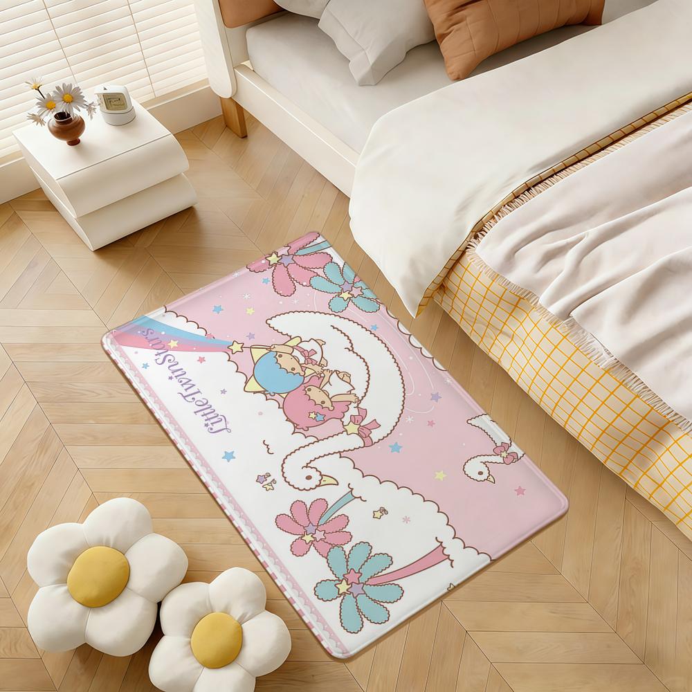 kawaii l-Little twin stars sro hogar Bedside Rug Kitchen Bath Floor Mat Hallway Balcony Carpet Entrance Doormat Decor Home