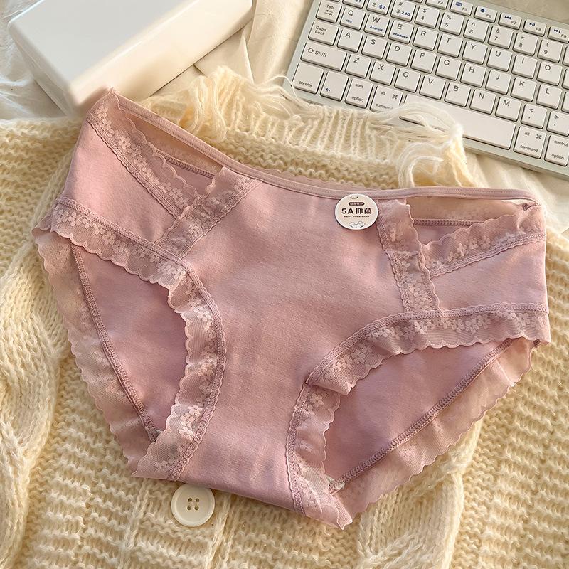 Women's Spring and Autumn New Pure Cotton 5A Antibacterial No Mark Comfortable Briefs
