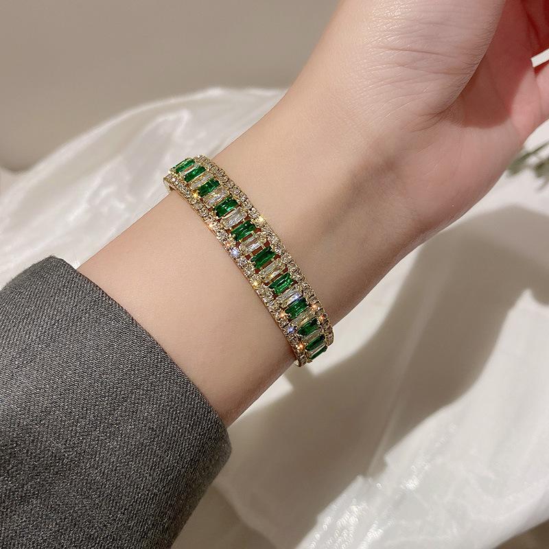 Stone Letter Bracelet Light Luxury Temperament Bracelet Fashion Versatile High-end Jewelry