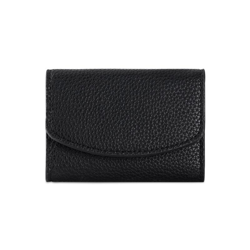 PU Japanese-style Short Three-fold Wallet Women's High-end Sense of Portable Coin Purse Fashion Buckle Wallet Large Capacity