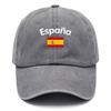 Vintage gewaschene Baseballkappe mit Espana und spanisch thematischen Aufdrucken Verstellbarer Hut Mehrfarbiges Used-Design Handge