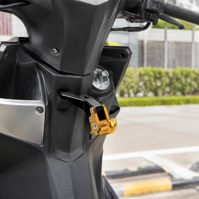 Curved Motorcycle Carry Hook for Shopping and Personal Bags, Accessory Mount Design with Included Mounting Screw Pack