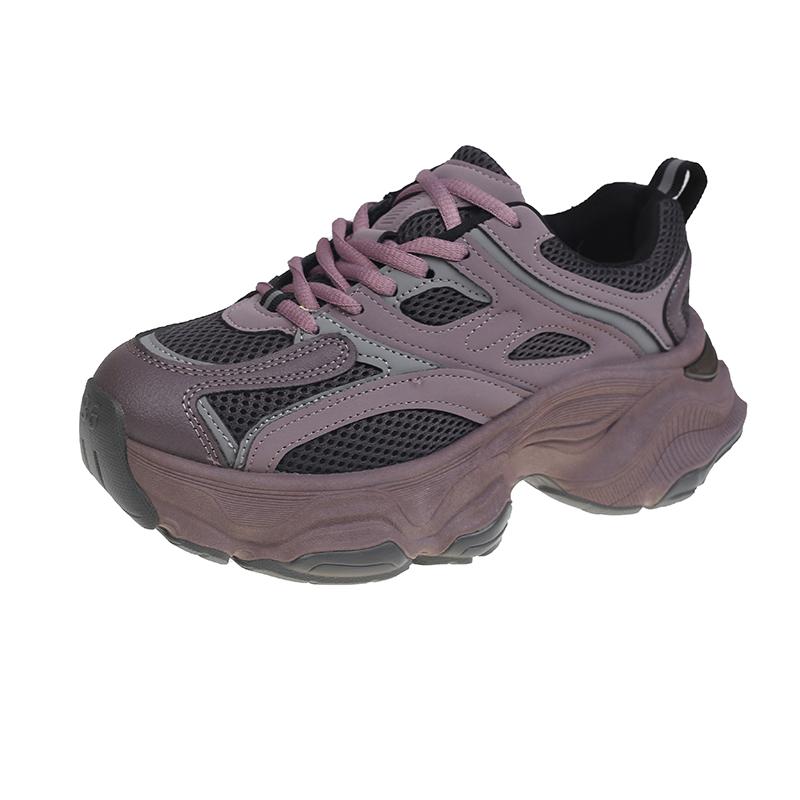 fashion Autumn Casual Breathable Mesh Shoes for Woman Platform Lace-Up 2024 High Quality Wear Resistant Women's Vulcanized Shoes