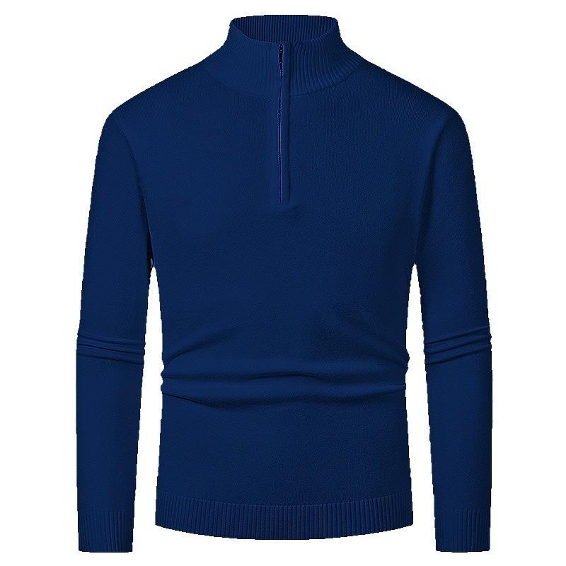 

Men’s Autumn/Winter Half-Zip Polo Sweater: Casual Long Sleeve Knitwear L