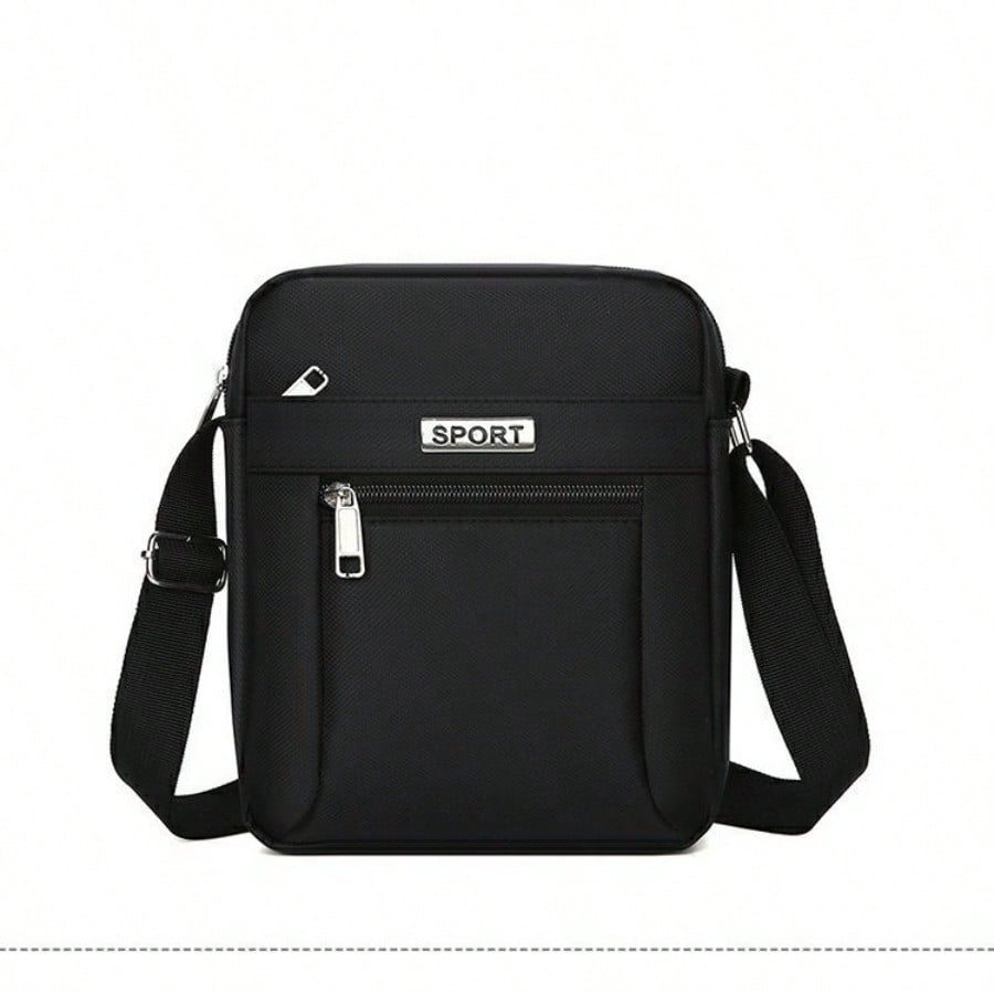 Sac bandoulière en tissu Oxford pour homme Petit sac à bandoulière décontracté Mallette d'affaires légère Utilisation quotidienne en extérieur Sacoche homme polyvalente pour petit format Black multicolore