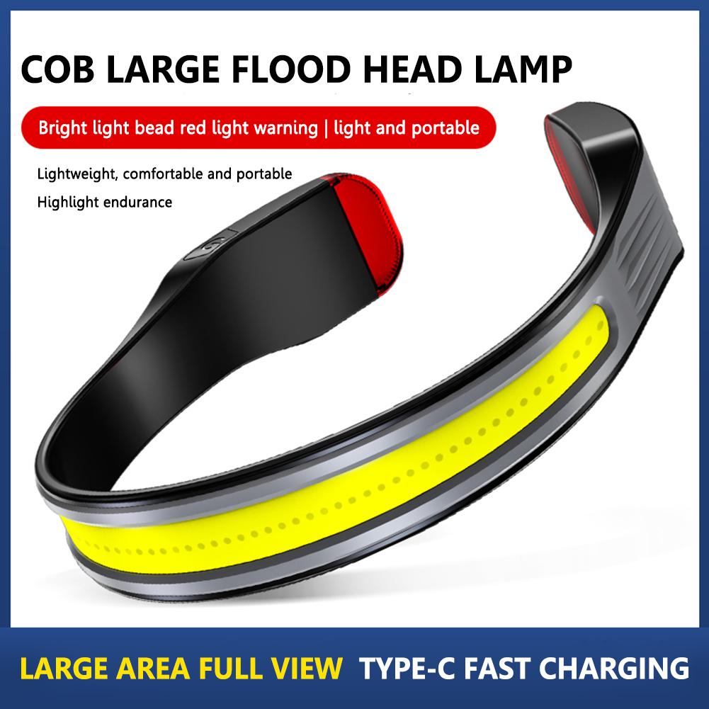 Red Warning Tail Light Waterproof USB Rechargeable Camping Fishing Head Lamp Lantern for Adventure Night Cycling Emergency