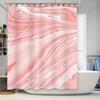 Marble Pattern Shower Curtain Waterproof Fabric Decorative Bath Accessories Red White Striped Bathtub Liner Set Home Decoration