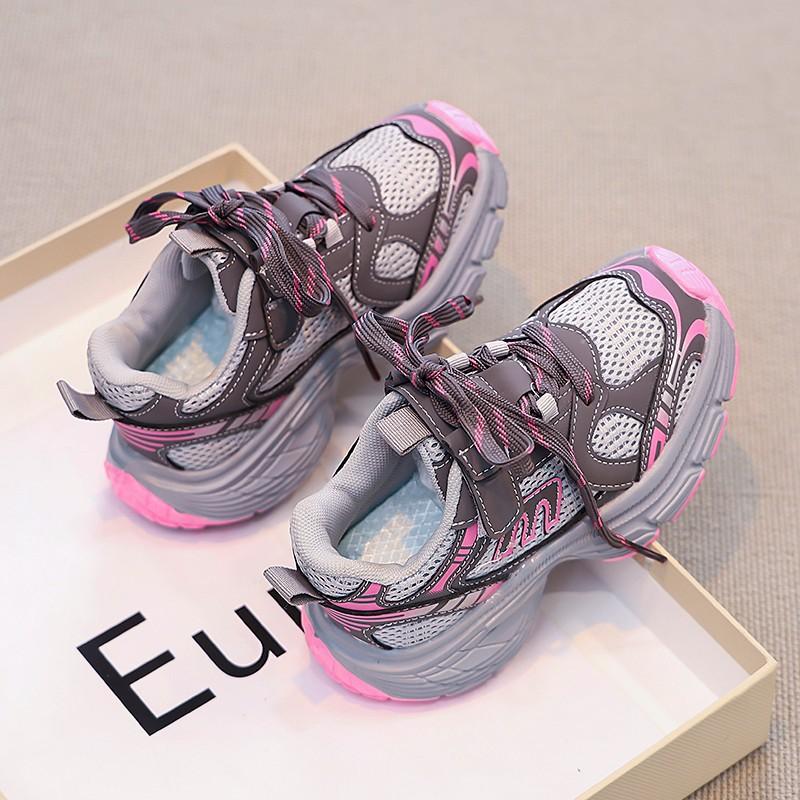 

Girls sports shoes 2025 autumn new children s mesh breathable dad shoes children s soft-soled running shoes medium and old children 26