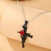 Versatile Crucifix Pendant Chain Rose Detailing Adjustable Necklace for Everyday Outfits Religious Accessory Jewelry