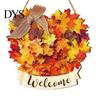 Rustic Thanksgiving Wall Hanging Fall Harvest Wooden Door Hanger, Pumpkin Sunflower Wood Welcome Sign, Seasonal Home Decoration Front Decor