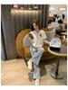 2025 Korean Style Women's Hooded T-Shirt & Wide-Leg Pants Set
