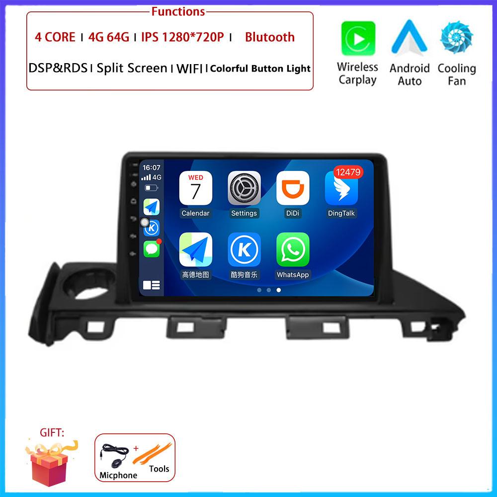 9“ For Mazda 6 Atenza 3 2016 -2018 Car 4G Android OS Radio Stereo Multimedia Video GPS Navigation Player QLED Screen BT 5.0 Wifi