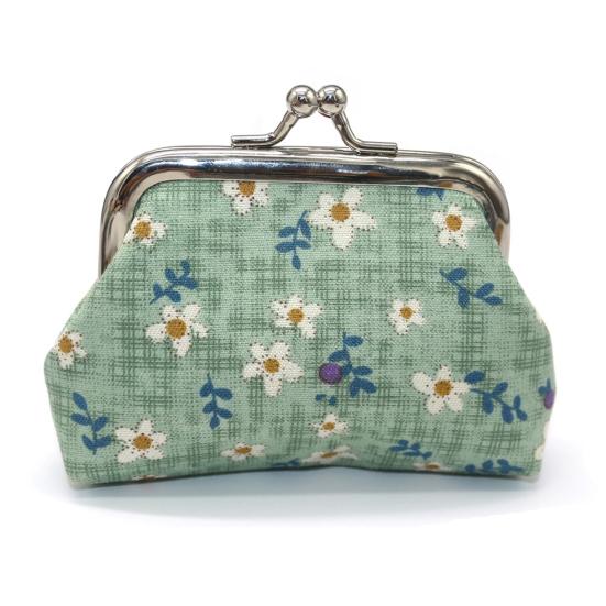 Cute Floral Coin Purse, Vintage Kiss-lock Change Pouch, Mini Coin Wallet Trinkets Storage Pouch for Coins, Cash, Cards
