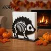 Kitchen Countertop Storage Halloween Wooden Napkin Holder, Ghost Pumpkin Skeleton Cat Bat Tissue Dispenser, Waterproof Skull Ornament Tabletop