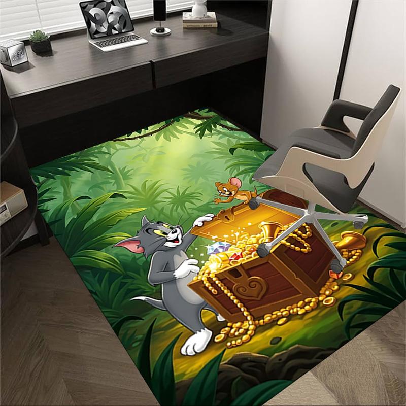 

1 шт. Ковер Том и Джерри, для декора дома и офиса, Коврик под офисное кресло, Праздничный подарок, Ковер для конференц-залаL1205 60cm by 90cm