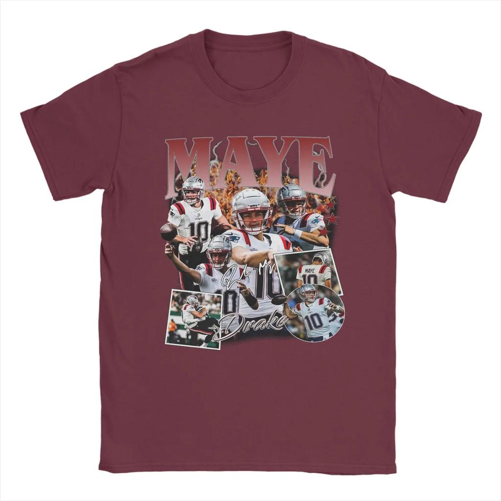 T-shirts pour hommes Vintage Drake Maye Poster Nouveauté 100% Coton T-shirts Manches Courtes Vêtements Idée Cadeau