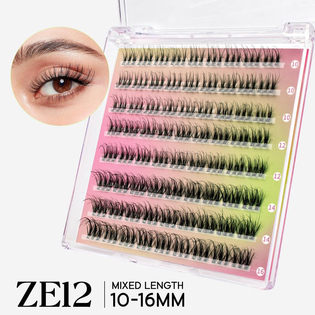 VYRILA Self Adhesive Cluster Lashes Glue-Free DIY Individual Eyelash Extension Natural Soft Lashes No Glue Needed Segmented Lash