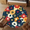 1pc Paw Print Heart Round Chair Mat Area Rug - Non-Slip, Floor Mat for Office, Bedroom, and Indoor Decor -1002217