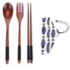 3 Pcs/Set Lightweight Wooden Chopsticks Set With Thread Dining Tableware Set  Camping Use