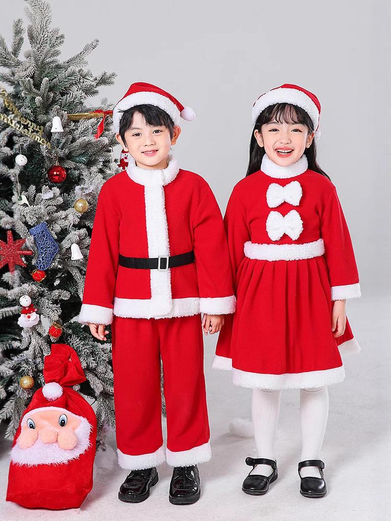 Lalapala Santa Cosplay Costume for Christmas Santa Santa Claus Cosplay Cute and Warm Kids Costume with Hat for Girls and Perfect for Cultural School