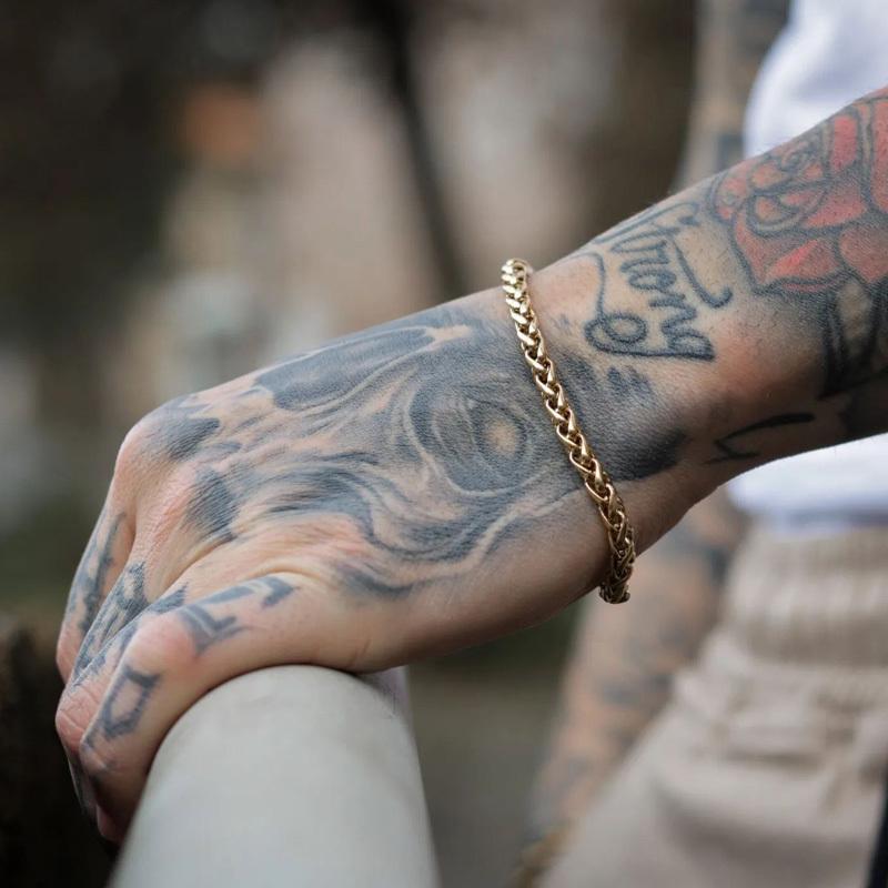 New Classic Figaro Flower Basket Chain Bracelet Men 5mm Width Stainless Steel Link Chain Bracelet For Men Jewelry Gift