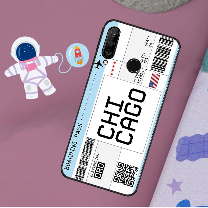 Boarding Pass Ticket For Huawei Nova 5T 9 10 SE 7i 8i 11i 12i Y60 Y61 Y70 Y72 Y73 Y90 Y91 P20 P40 P30 Lite Case