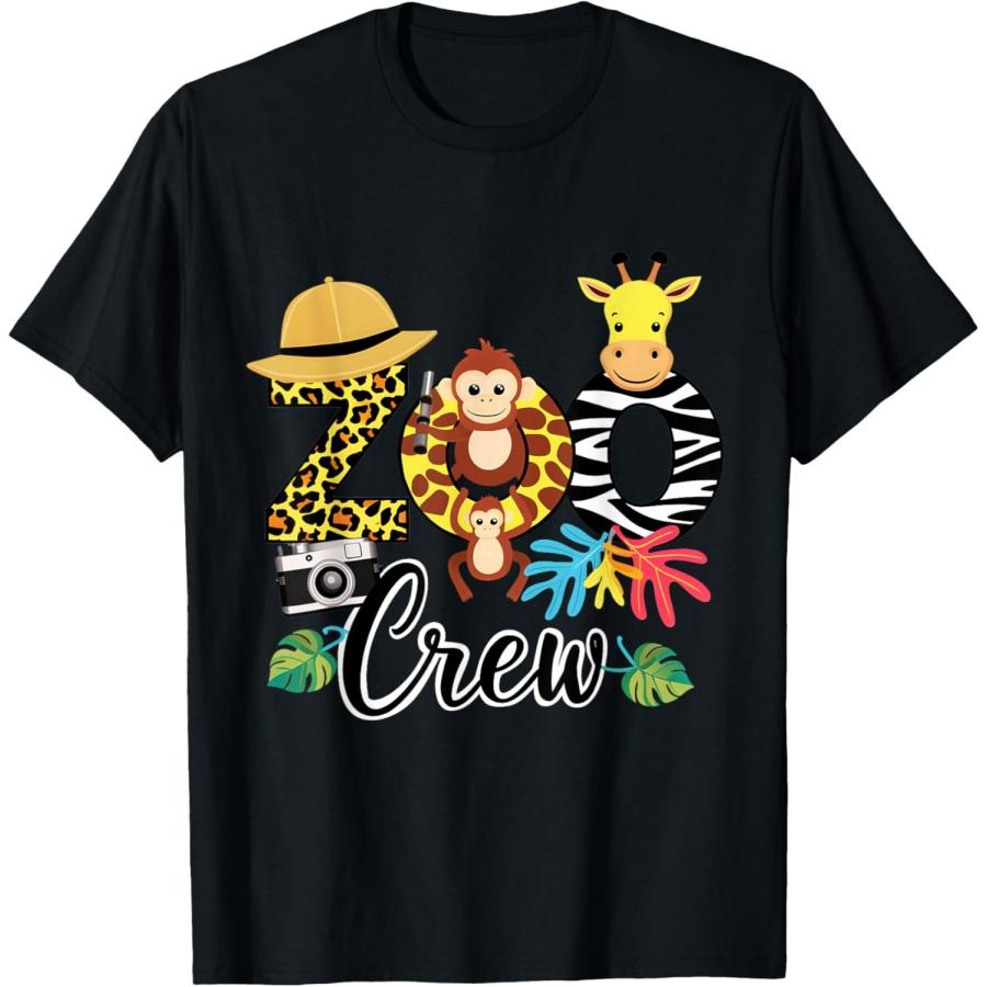 Zoo Giraffe Crew Safari Animal Zoo Keeper Kids Costume Gifts T-Shirt XXXXXL чёрный