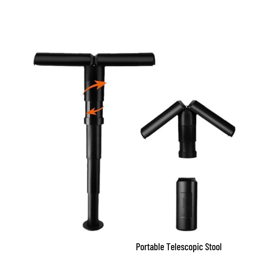 Taburete Plegable Portátil para Exteriores para Viajes y Hacer Cola - Silla Telescópica y Compacta