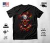 Paint Splatter Horror Clown Skull T-Shirt Black Unisex S-2XL