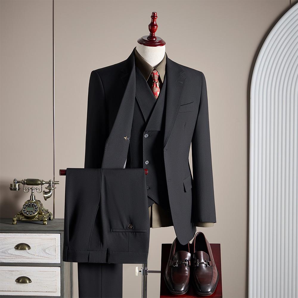 Modal Wool High-End Suit Set - Formal, Machine Washable, Linen Lined, Ideal for Weddings and Business.