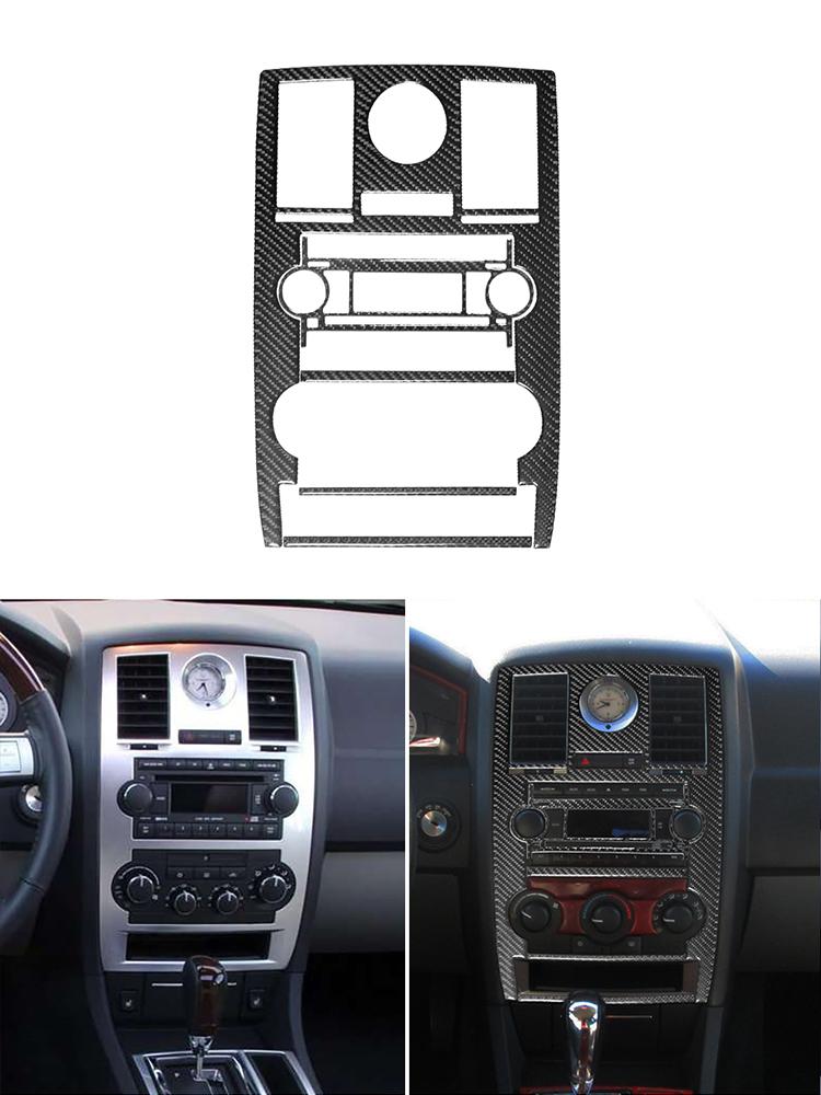 Kohlefaser Innenraum Auto Mittelkonsole CD-Panel Zierleisten Rahmen Abdeckung Aufkleber Für Chrysler 300 2005-2007 Ohne Navigationszubehör