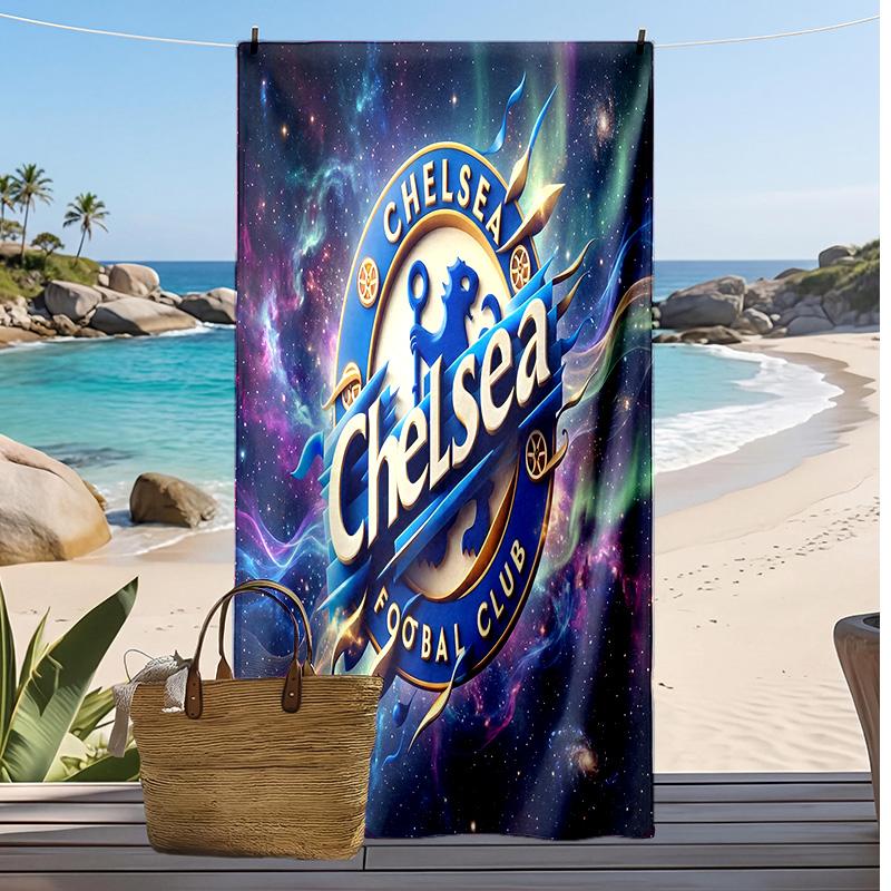 Chelsea FC Printed Beach Towel Quick Dry Soft TowelPortable Large Rectangular Beach Blanket for Travel Swimming Pool