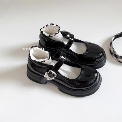 Black Retro Small Leather Shoes Women's Versatile New Round Head Sweet Cool Mary Jane Platform Single Shoes