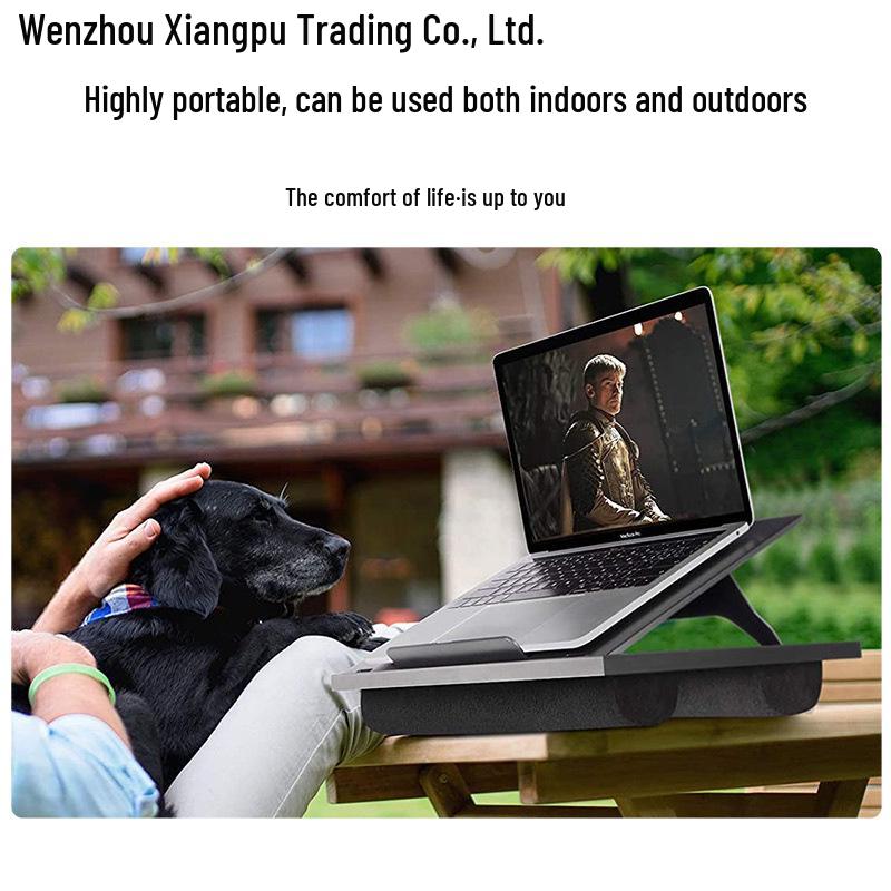 Black Laptop Bed Stand: Portable Folding Table for Office & Home