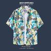 Hot-selling Couple Flower Shirt South East Asia Style Hawaiian Beach Wear Loose Casual Jacket Spot