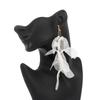 Less Heart Temperament Fringed Fabric Earrings, Handmade Niche Long Fairy Earrings