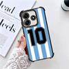 FootBall Number 7 10 19 Plating Phone Case For Xiaomi Redmi Note 14 15 Pro Plus 13 12 11 11S 11T 10 9S 9 5G Anti-Fall Airabag Co