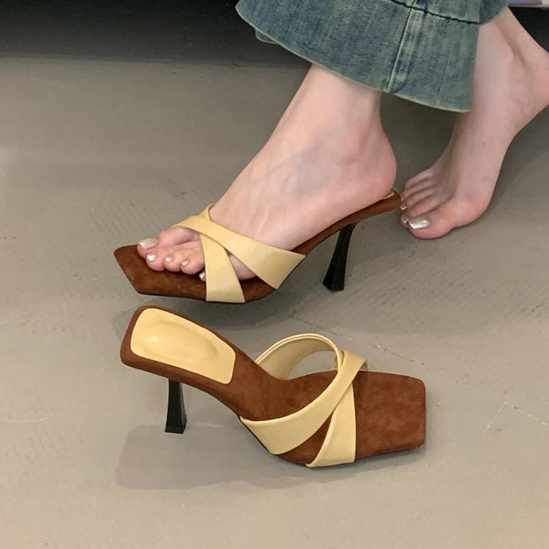 Mode High Heels Damen Hausschuhe Mode Elegante Schuhe Luxus Kleid Damen Sandalen Neu 2025 Sommer Sexy Party Pumps Pantoletten Mujer Zapatos