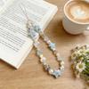 Blue Star Pearl Lanyard For Mobile Phone Fashion Pendant Universal Accessory For iPhone Hand Chain Suitable For Girls Fresh Cute