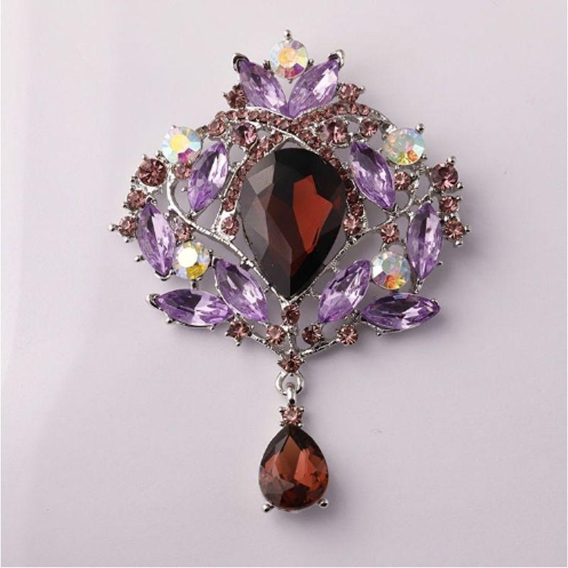 

Преувеличенная Блестящая Стеклянная Корона Брошь Подвеска Стразы 145 purple