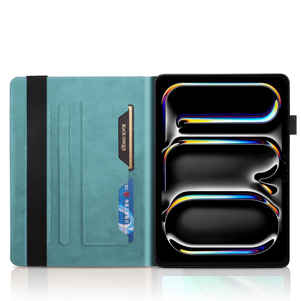Suitable for iPad Air 13 inch 2026 flat leather case Pro11 inch Tree of Life embossed card holder shell