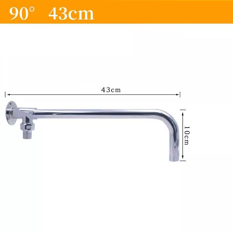 19-52cm Shower Head Extension Arm Wall Mounted Stainless Steel Rainfall Extend Pipe Tube Shower Holder Base Bathroom Accessories