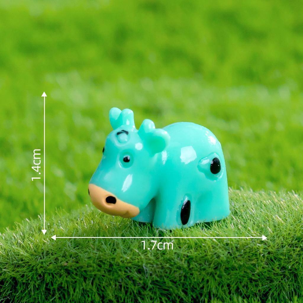

Miniature Resin Cow Tiny Figurines Microlandscape Garden Diy Decor Ornaments мятный зеленый