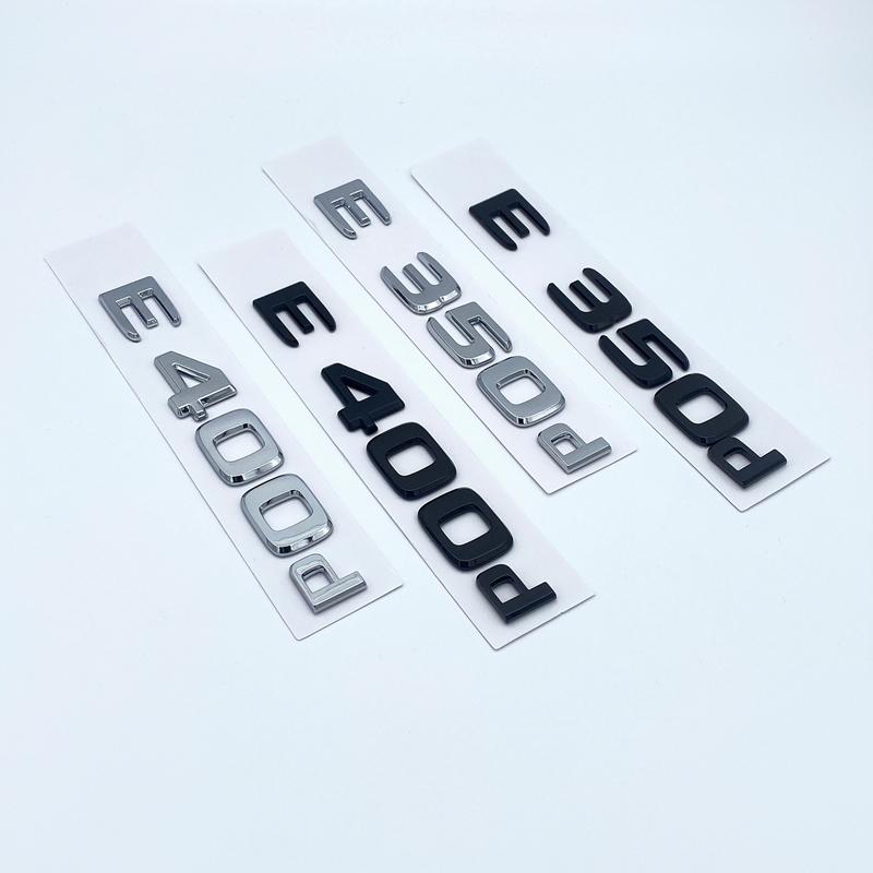 E200 E260 E300 E400 E450 E220d E350e E300de 4MATIC Chrome Black Letters Numbers Emblem For W213 Series Car Sticker Accessories