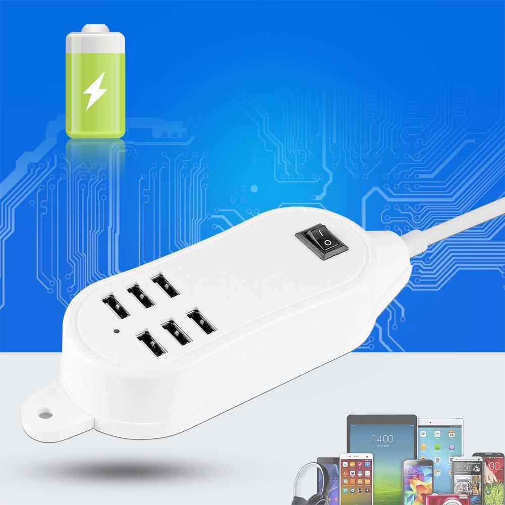 Buy 1x 6 USB Multi Port Desktop Multi-function Wall Charger Station ...